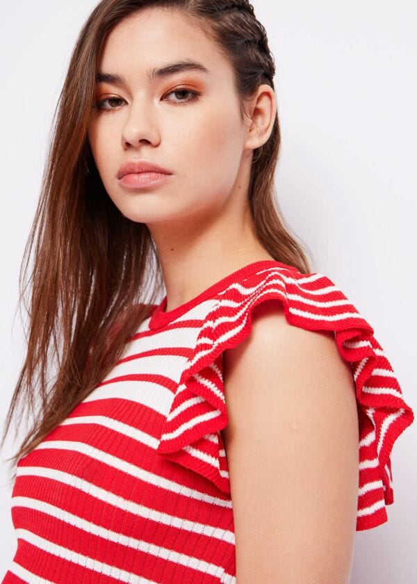 Top in maglia a righe