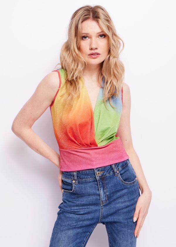 Multicoloured lurex top Denny Rose