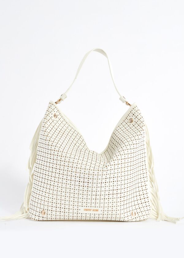Hobo bag in ecopelle con frange Denny Rose Borse