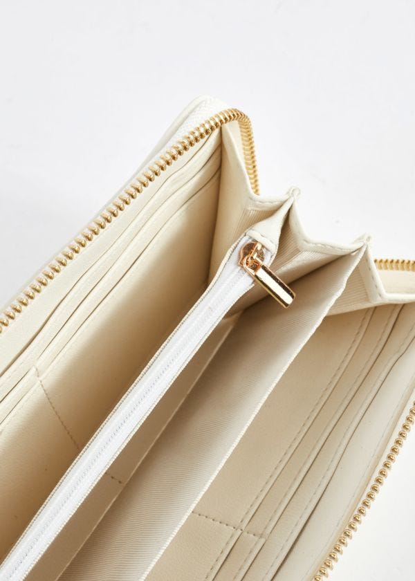 Eco-leather zip-around wallet