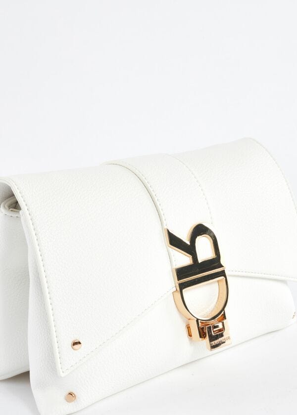 Eco-leather crossbody bag with logo
