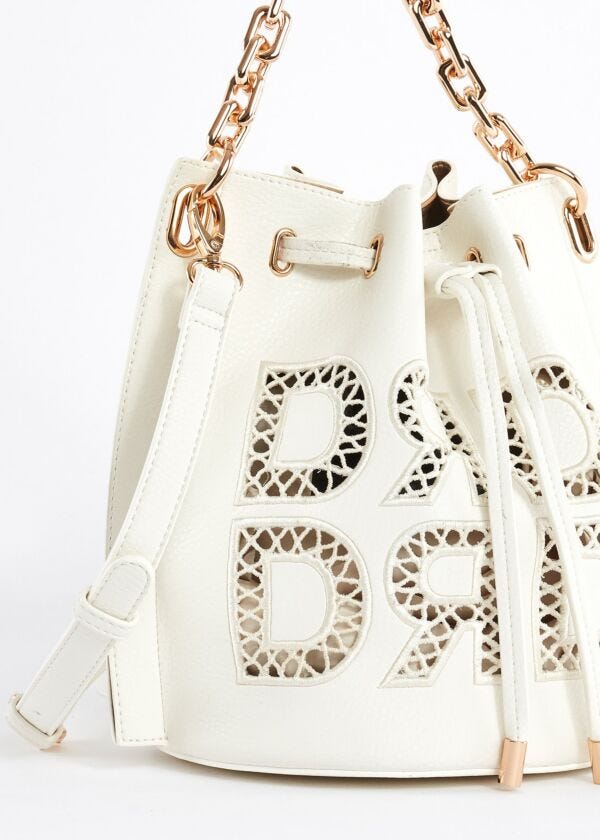 Bowler bag with embroidery