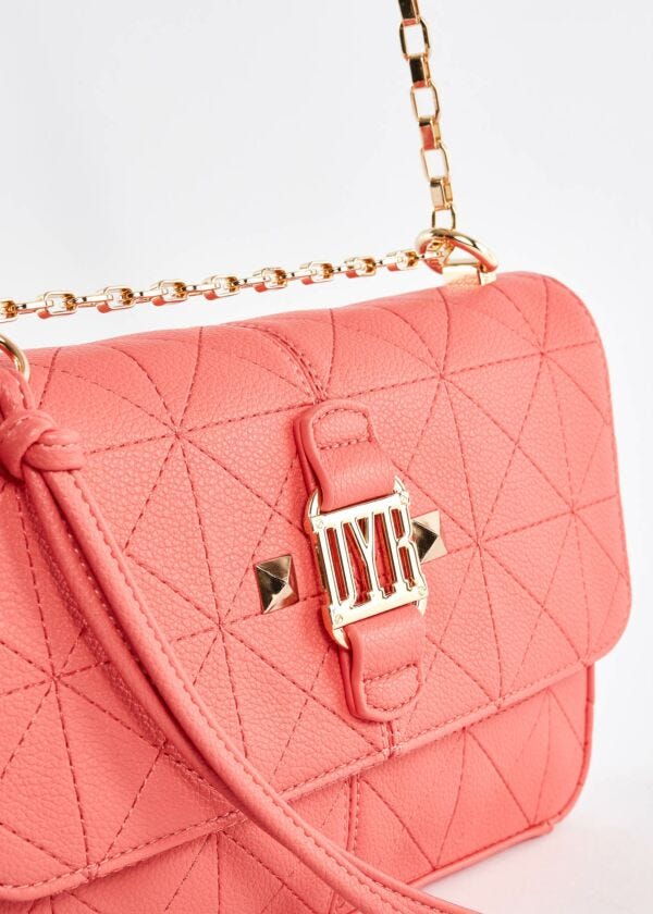 Eco-leather quilted crossbody bag
