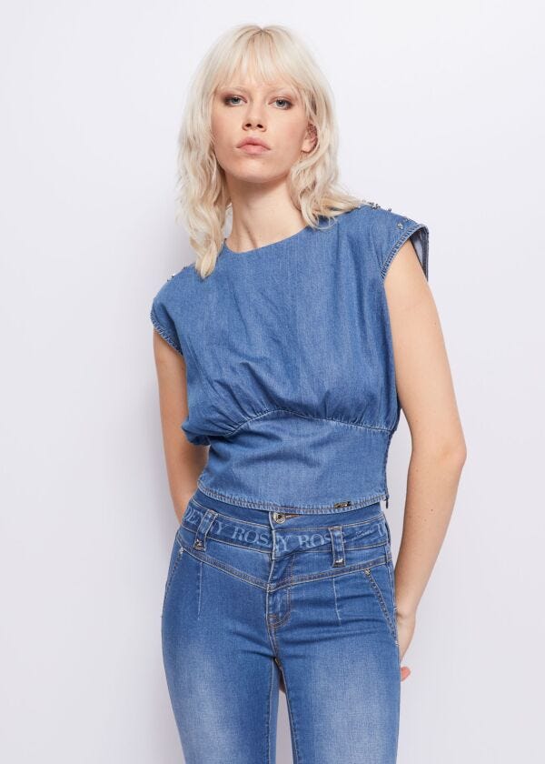 Denim top with studs Denny Rose Jeans