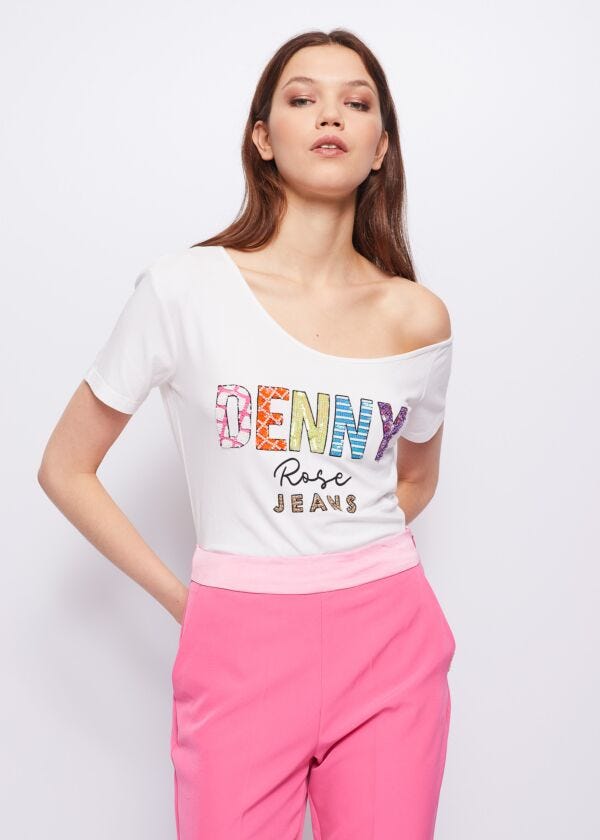 T-shirt con stampa logo Denny Rose Jeans