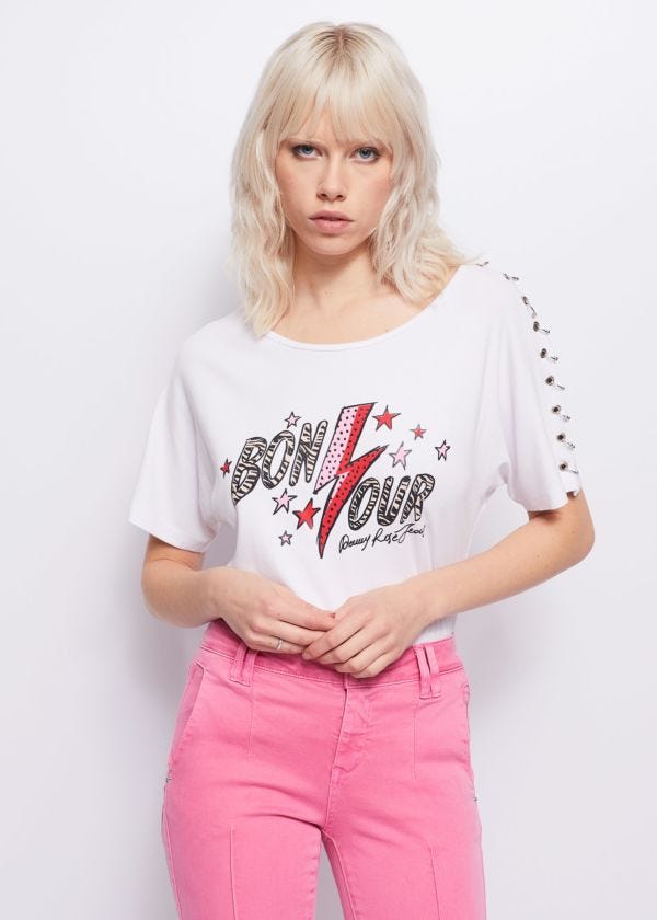 T-shirt con stampa e piercing Denny Rose Jeans