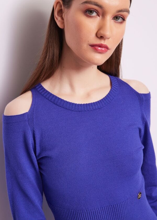 Mini abito viola in maglia