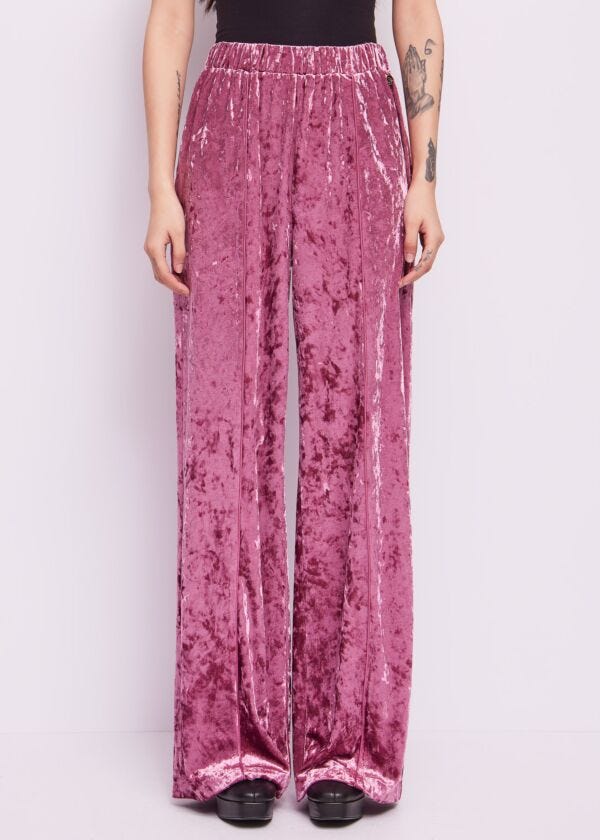Pink chenille trousers Denny Rose