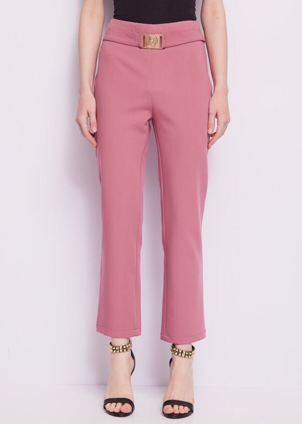 Pantaloni rosa con cintura Denny Rose