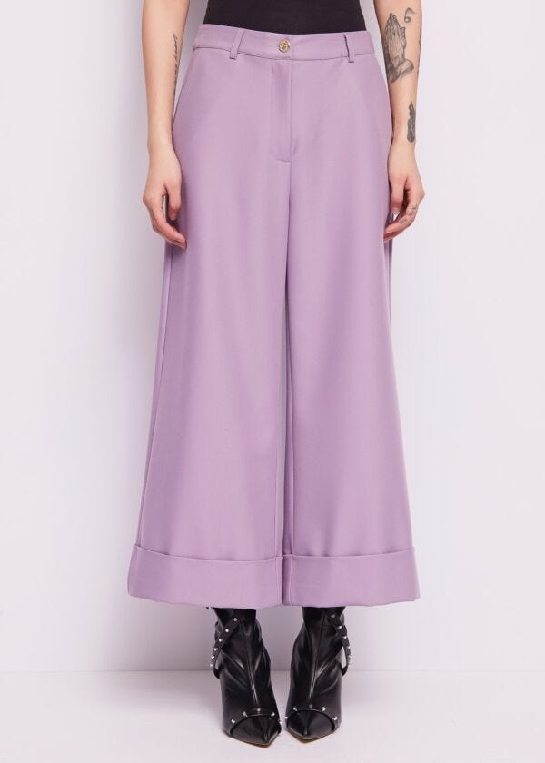 Pantaloni in flanella lilla Denny Rose