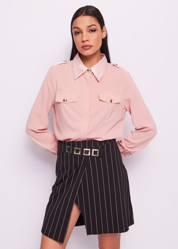 Camicia rosa in georgette Denny Rose
