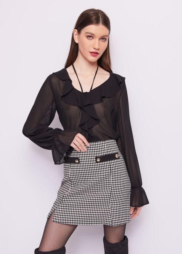 Black georgette blouse Denny Rose