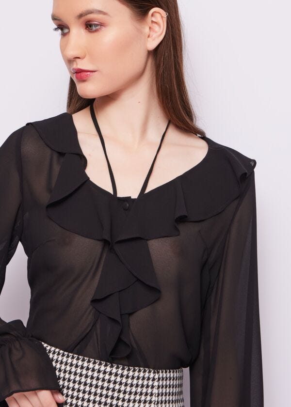 Black georgette blouse