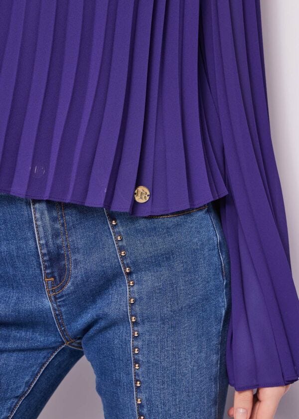 Purple pleated blouse