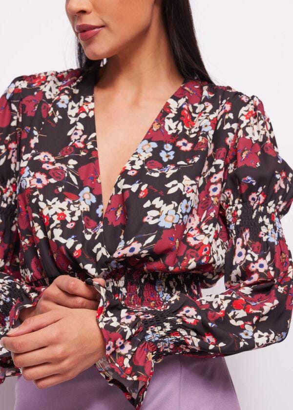 Floral-print blouse