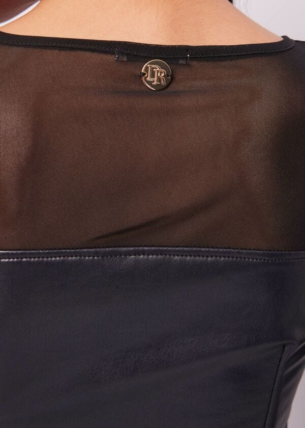 Black leatherette t-shirt
