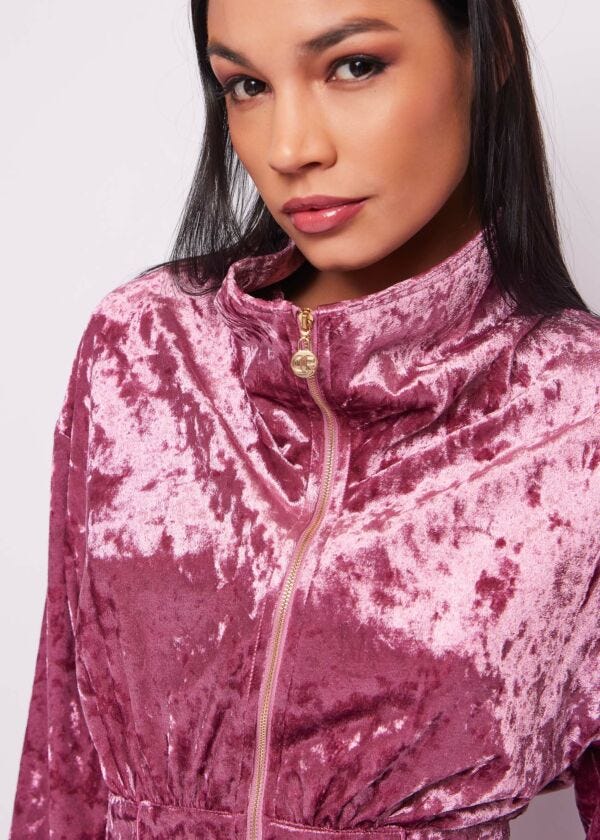 Giacca in ciniglia rosa Denny Rose