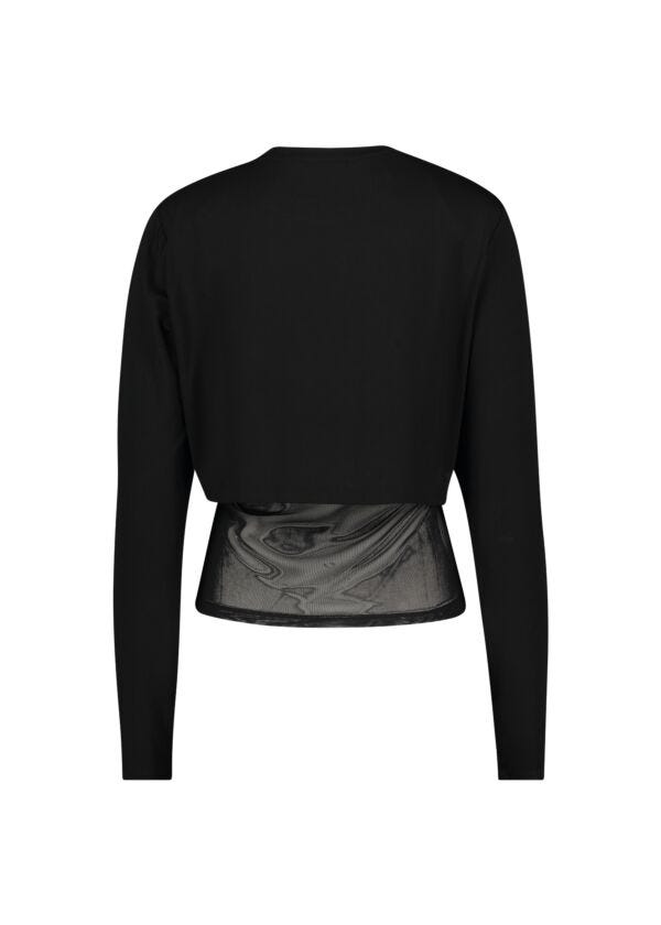Black jersey t-shirt with tulle