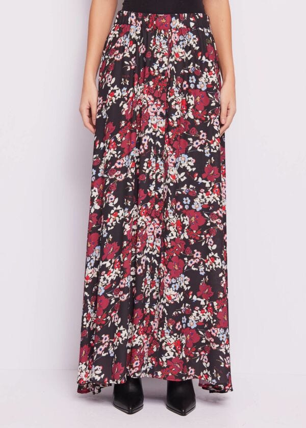 Long printed georgette skirt Denny Rose