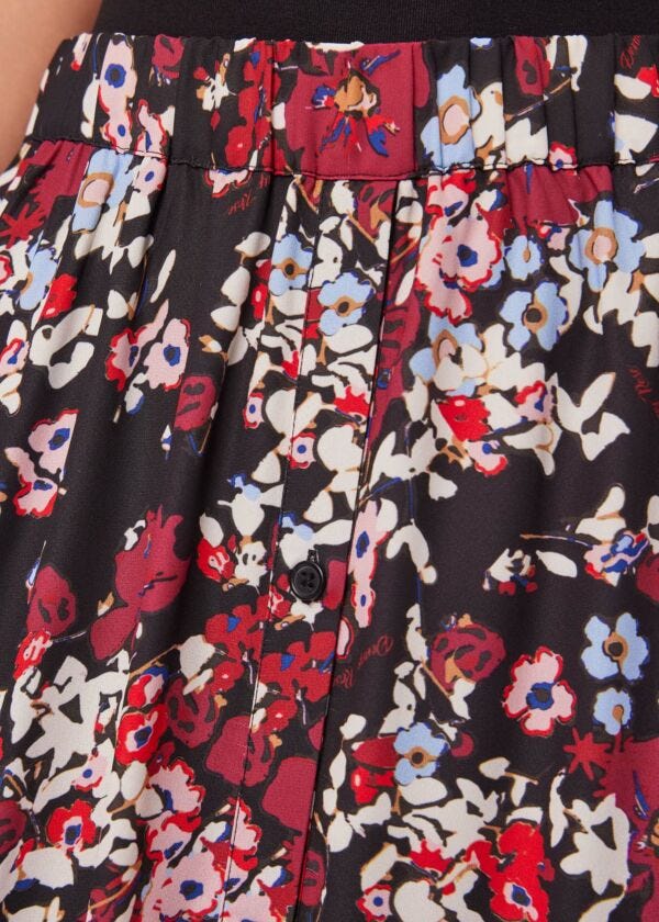 Long printed georgette skirt