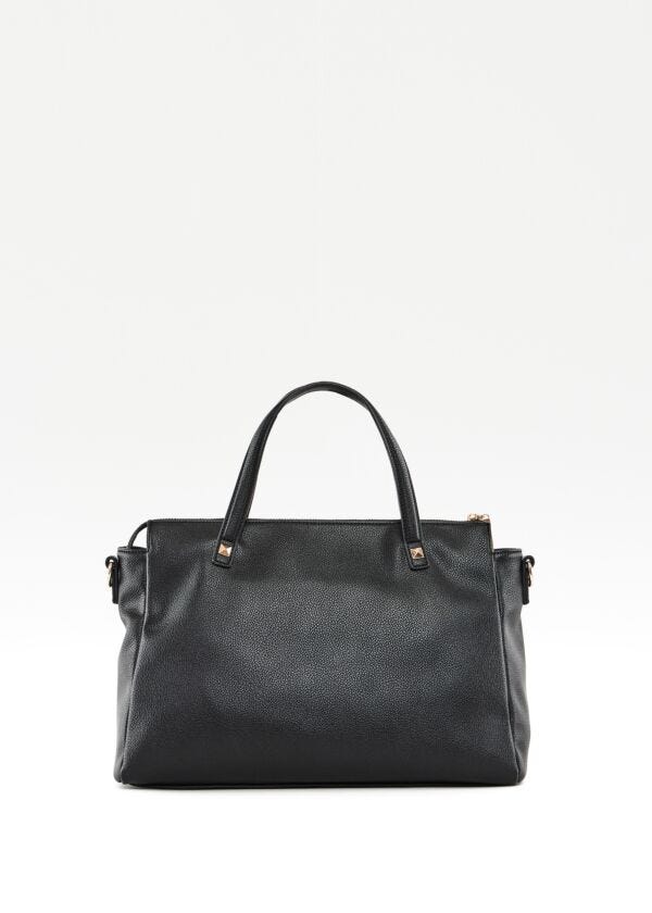 Shopping bag nera con borchie