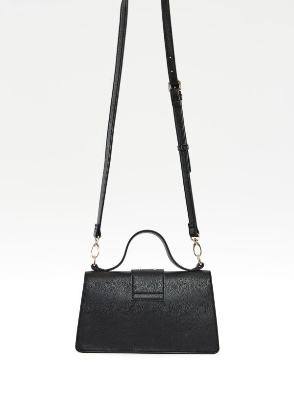 Borsa a mano nera con borchie
