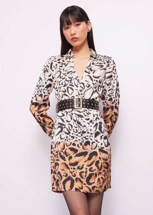 Animal-print satin dress Denny Rose Jeans