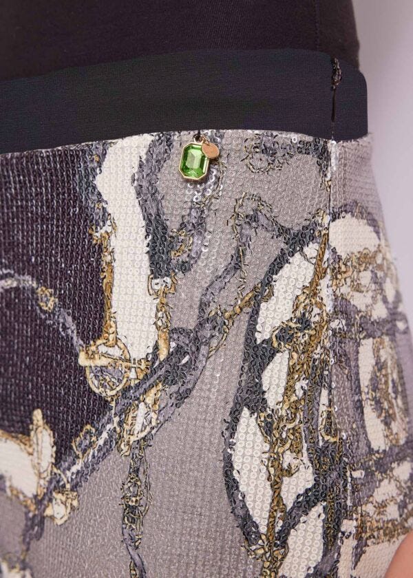 Printed jersey trousers