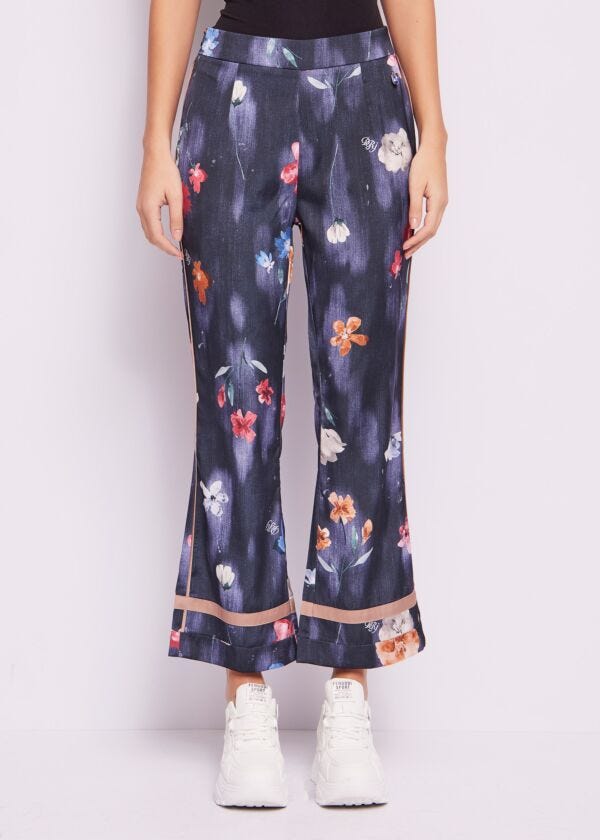 Printed satin trousers Denny Rose Jeans