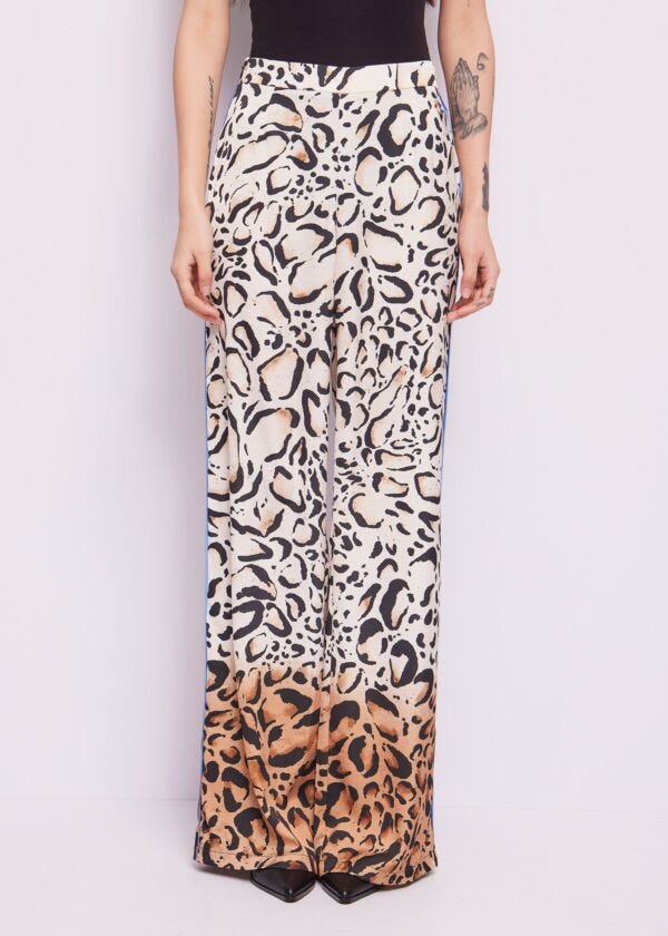 Animal-print satin trousers Denny Rose Jeans