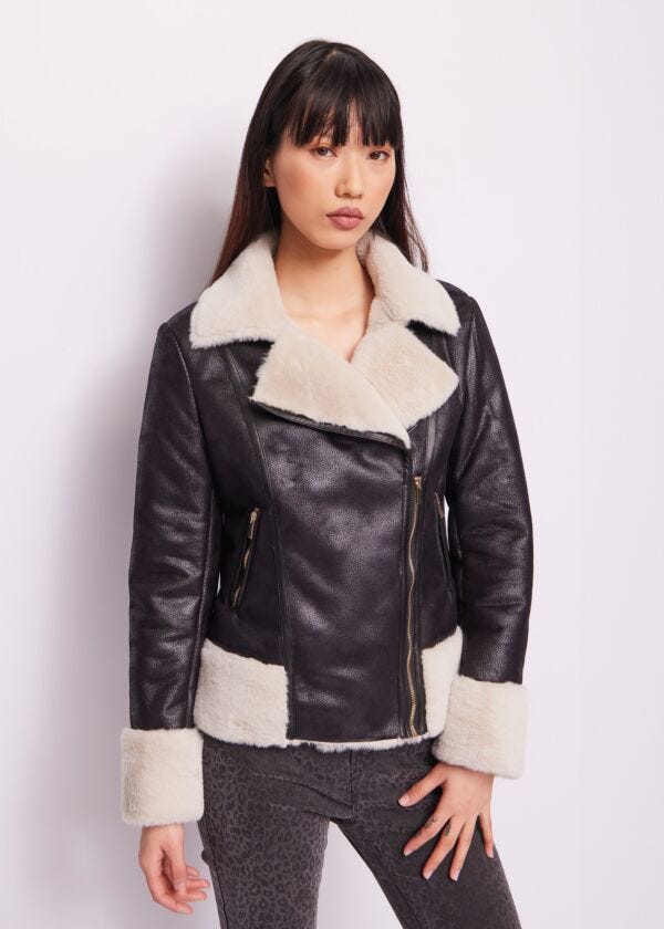 Chaqueta de polipiel de ante Denny Rose Jeans