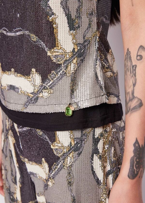 Printed jersey top