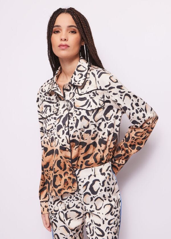 Animal-print satin shirt Denny Rose Jeans
