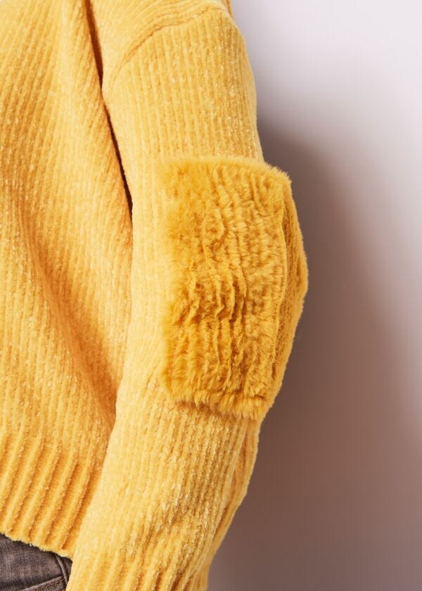 Maglia in ciniglia gialla