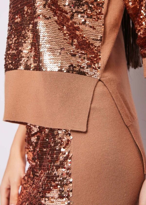 Brown jumper with sequins