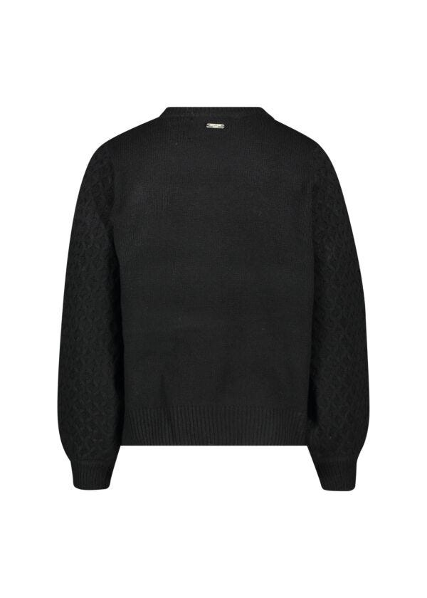 Black knitted jumper with rhinestones