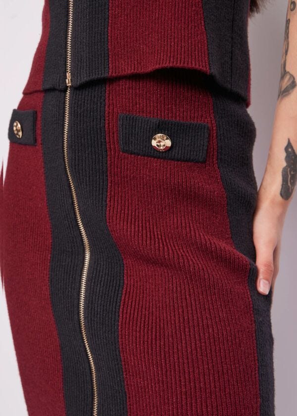 Gonna in maglia con zip
