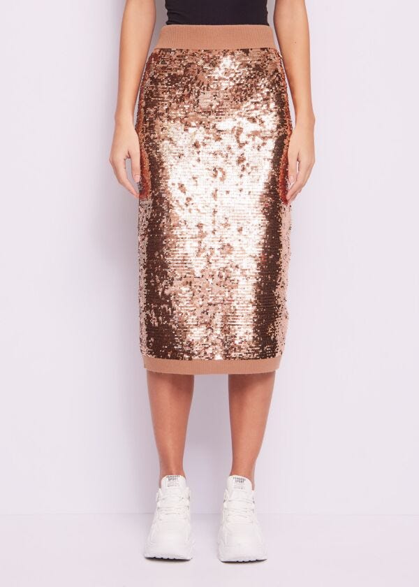 Knitted skirt with sequins