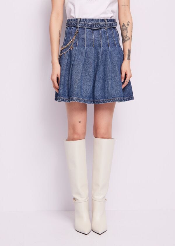 Minigonna in denim di cotone Denny Rose Jeans