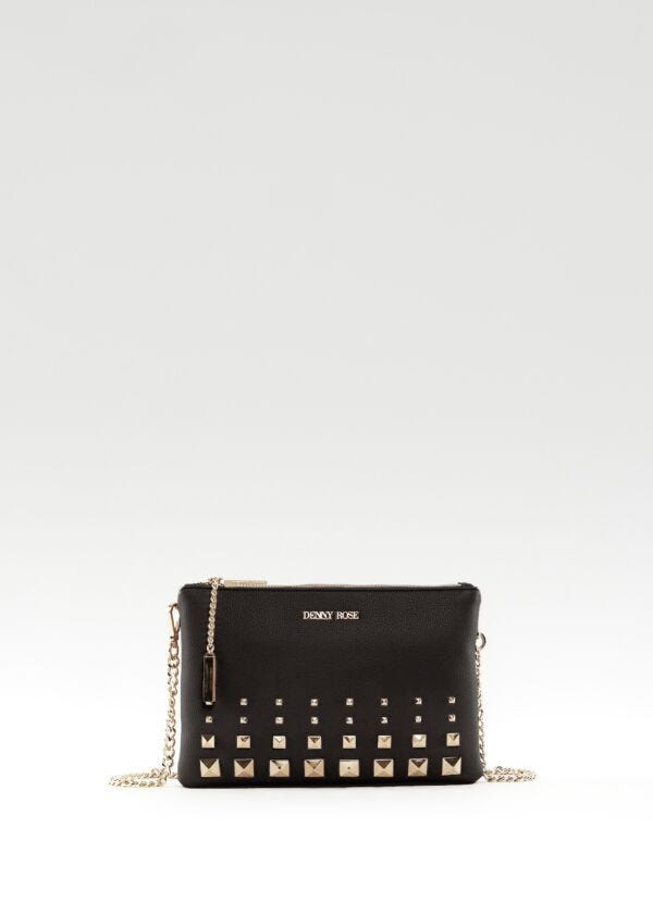 Borsa crossbody nera con borchie Denny Rose Borse