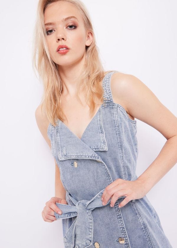 Double-breasted denim dress