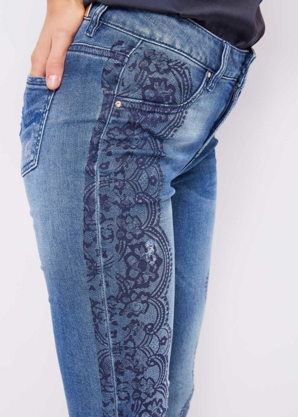 Jeans skinny con stampa
