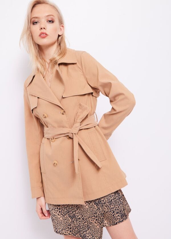 Double-breasted trench coat in gabardine Denny Rose Jeans