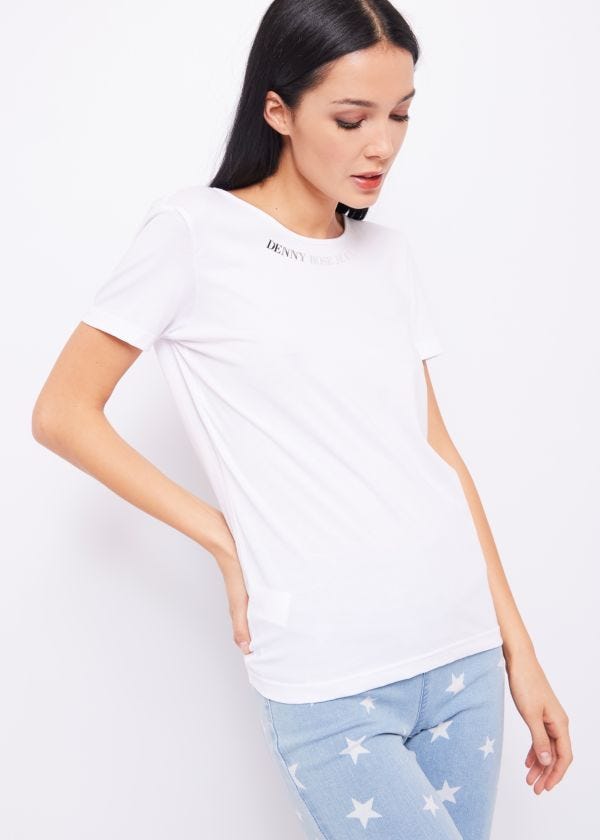 T-shirt with logo and jewel detail Denny Rose Jeans