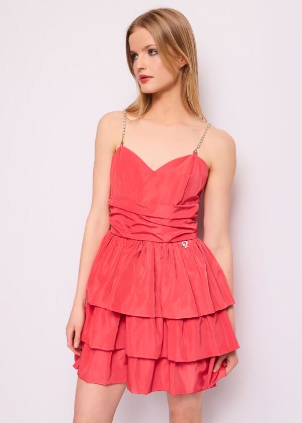 Red taffeta mini dress Denny Rose