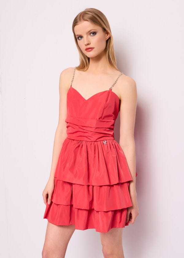 Red taffeta mini dress
