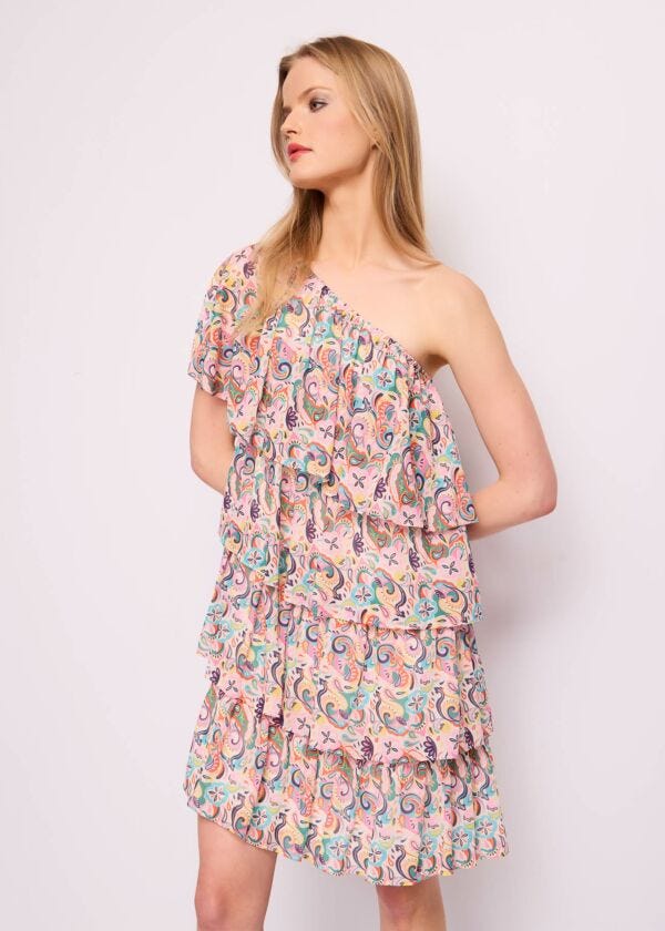 Printed georgette mini dress Denny Rose