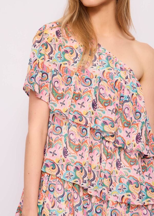 Printed georgette mini dress