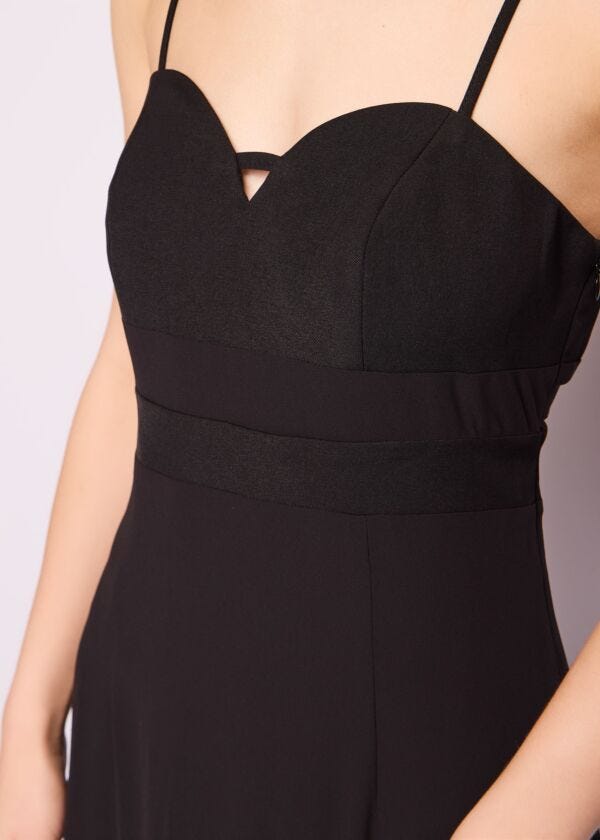 Abito lungo nero in georgette