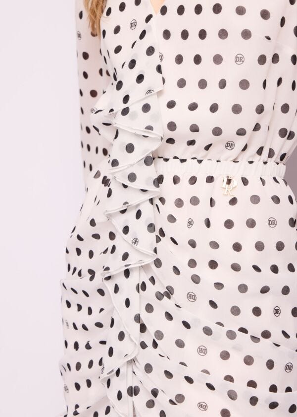 Mini abito in georgette a pois